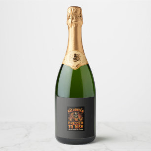 Étiquettes Pour Bouteilles De Vin Mousseux Costume de Réveil de Cimetière d'Halloween