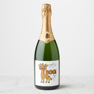 Étiquettes Pour Bouteilles De Vin Mousseux Costume d'Halloween girafe Boo Amoureux des girafe