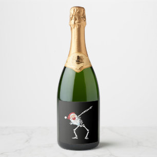 Étiquettes Pour Bouteilles De Vin Mousseux Dabbing Père Noël dab dance squelette