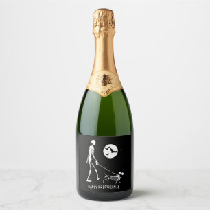 Étiquettes Pour Bouteilles De Vin Mousseux Dachshund Halloween