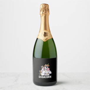 Étiquettes Pour Bouteilles De Vin Mousseux Dadacorn Licorne Papa Fête des Pères Drôle Arc-en-