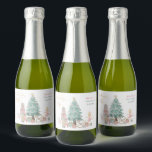 Étiquettes Pour Bouteilles De Vin Mousseux Danse d'hiver Noisette ballon Joyeux Christma<br><div class="desc">Ballet de noisette en hiver Aquarelle Joyeux baby shower de Noël</div>