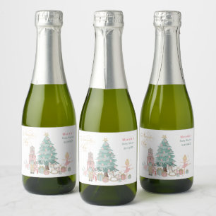 Étiquettes Pour Bouteilles De Vin Mousseux Danse d'hiver Noisette ballon Joyeux Christma