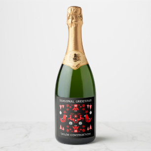 Étiquettes Pour Bouteilles De Vin Mousseux Décor saisonnier scandinave