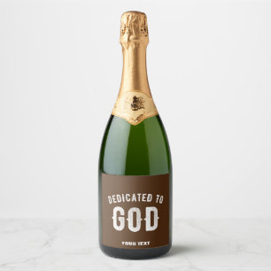 ÉTIQUETTES POUR BOUTEILLES DE VIN MOUSSEUX DÉDIÉ À DIEU PERSONNALISÉ BROWN CUTE COOL BLANC TE