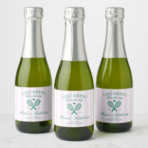 Étiquettes Pour Bouteilles De Vin Mousseux Dernier Swing Avant Le Ring Retro Tennis