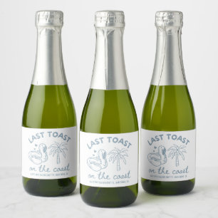 Étiquettes Pour Bouteilles De Vin Mousseux Dernier Toast sur la Côte Bachelorette Mini Champa