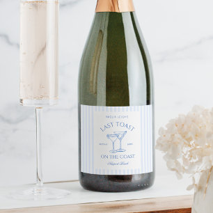 Étiquettes Pour Bouteilles De Vin Mousseux Dernier Toast sur la Côte Bachelorette Week-end