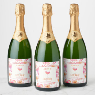 Étiquettes Pour Bouteilles De Vin Mousseux Dernière Toast sur la Côte Tropicale pour l'Enterr