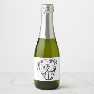 Étiquettes Pour Bouteilles De Vin Mousseux dessin de bulle simple amoureux de les chiens noir
