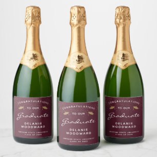 Étiquettes Pour Bouteilles De Vin Mousseux Diplôme de Bourgogne écriture blanche casquette do