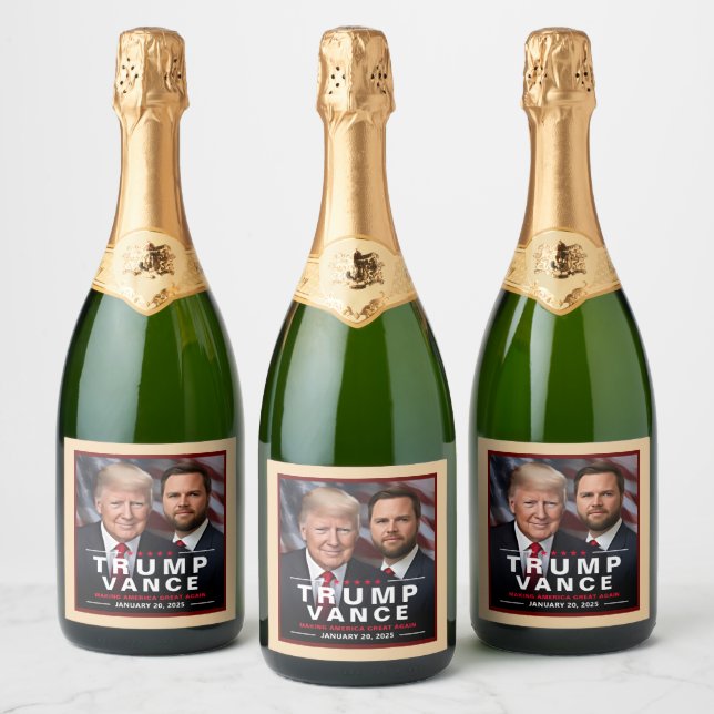 Étiquettes Pour Bouteilles De Vin Mousseux Donald Trump Inauguration Champagne Victory Gold (Bouteilles)