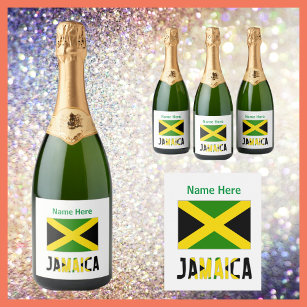 Étiquettes Pour Bouteilles De Vin Mousseux Drapeau jamaïcain personnalisé