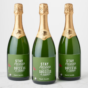 Étiquettes Pour Bouteilles De Vin Mousseux Drapeau rouge de golf Typographie de style de vie