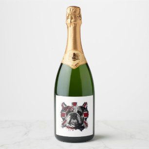 Étiquettes Pour Bouteilles De Vin Mousseux Drôle chien anglais
