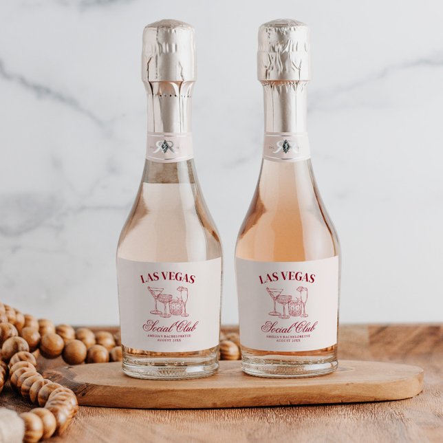 Étiquettes Pour Bouteilles De Vin Mousseux Drunin In Love Cocktails Bachelorette Social Club (Créateur téléchargé)