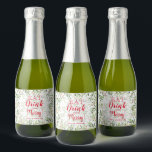 Étiquettes Pour Bouteilles De Vin Mousseux Eat Drink and Be Merry Christmas Mini<br><div class="desc">Make your own mini sparkling wine bottle labels for holiday toxits or favors with these personalized labels featuring modern, elegant holly and berries with Eat, Drink and Be Merry in chic red lettering. All text, fonts and font colors can be modifiée, just click the customize further" link and use our...</div>