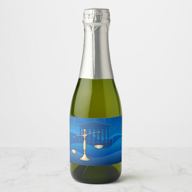 Étiquettes Pour Bouteilles De Vin Mousseux Échelles de justice (Devant)