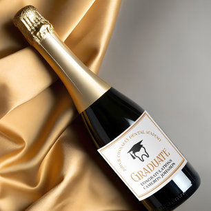 Étiquettes Pour Bouteilles De Vin Mousseux École de Chirurgie Dentaire Chic Fête de Remise de