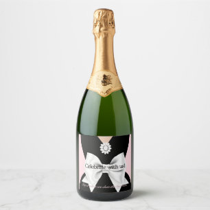 Étiquettes Pour Bouteilles De Vin Mousseux Élégant Baby shower Glam Pink Baby & Co Tiffany
