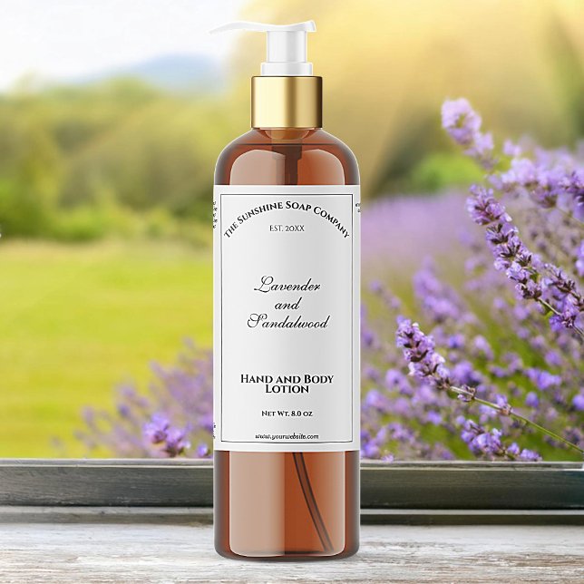 Étiquettes Pour Bouteilles De Vin Mousseux Elégant blanc imperméable bouteille de cosmétique  (Créateur téléchargé)