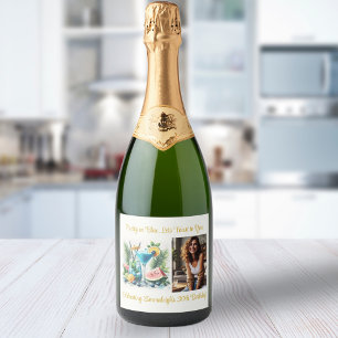 Étiquettes Pour Bouteilles De Vin Mousseux Elégant Blueberry Brunch 30e anniversaire Fête