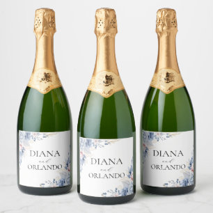 Étiquettes Pour Bouteilles De Vin Mousseux Elegant Fleur sauvage Boho