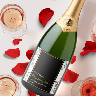 Étiquettes Pour Bouteilles De Vin Mousseux Elégant Fruit Sparkling Blueberry Vin noir Étiquet