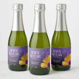 Étiquettes Pour Bouteilles De Vin Mousseux Elegant Golden Daisy
