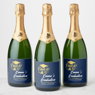 Étiquettes Pour Bouteilles De Vin Mousseux ELegant I did it Success Graduation Party 