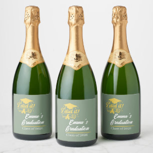 Étiquettes Pour Bouteilles De Vin Mousseux Elegant je l'ai fait Réussite Fête de fin d'études