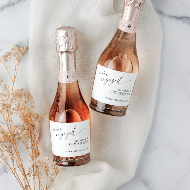 Étiquettes Pour Bouteilles De Vin Mousseux Élégant minimal Nous sommes engagés dans la partie (Créateur téléchargé)