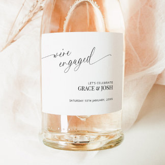 Étiquettes Pour Bouteilles De Vin Mousseux Élégant minimal Nous sommes engagés dans la partie