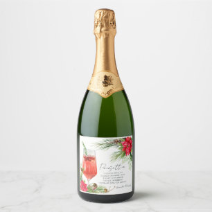 Étiquettes Pour Bouteilles De Vin Mousseux Elégant Poinsettia Cocktail Recette Champagne