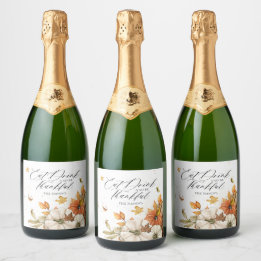 Étiquettes Pour Bouteilles De Vin Mousseux Élégant Thème d'Action de grâce Automatique