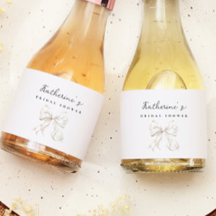 Étiquettes Pour Bouteilles De Vin Mousseux Elégante Fête des mariées blanche de la caverne