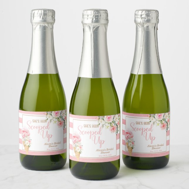 Étiquettes Pour Bouteilles De Vin Mousseux Elle a été ramassée (Rayure) MINI personnalisé  (Bouteilles)