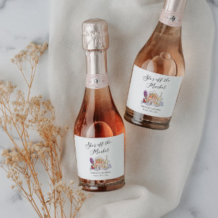 Étiquettes Pour Bouteilles De Vin Mousseux Elle est hors du marché Fête de fiançailles au mar