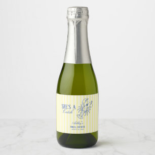 Étiquettes Pour Bouteilles De Vin Mousseux Elle est un cadeau Shower de mariage côtier aux ho