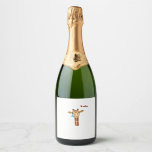 Étiquettes Pour Bouteilles De Vin Mousseux emoji triste visage de girafe en larmes