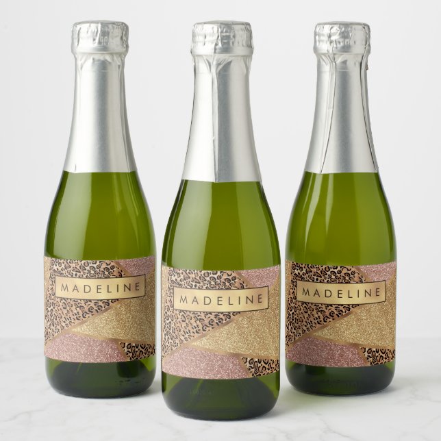 Étiquettes Pour Bouteilles De Vin Mousseux Empreinte de léopard de Parties scintillant de  Go (Bouteilles)