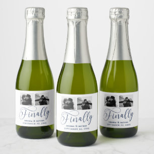 Étiquettes Pour Bouteilles De Vin Mousseux Enfin minimaliste Mariage 2 Photo Enregistrer la d