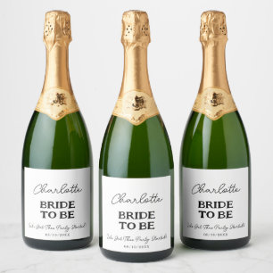Étiquettes Pour Bouteilles De Vin Mousseux Enterrement de vie de jeune fille élégant en noir