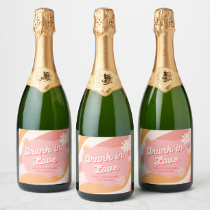 Étiquettes Pour Bouteilles De Vin Mousseux Enterrement de vie de jeune fille ivre d'amour Ros