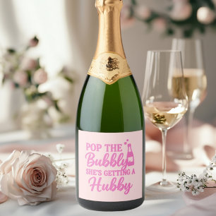 Étiquettes Pour Bouteilles De Vin Mousseux Enterrement de vie de jeune fille rose faire saute