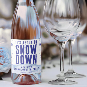 Étiquettes Pour Bouteilles De Vin Mousseux Enterrement de vie de jeune fille Ski Hiver Neige