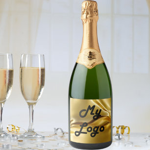 Étiquettes Pour Bouteilles De Vin Mousseux Entreprise d'image de logo Gold
