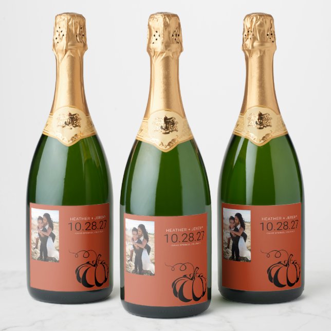 Étiquettes Pour Bouteilles De Vin Mousseux Épice citrouille (Bouteilles)