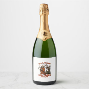 Étiquettes Pour Bouteilles De Vin Mousseux Est Costume Halloween Effrayant Orange Reaper Pump