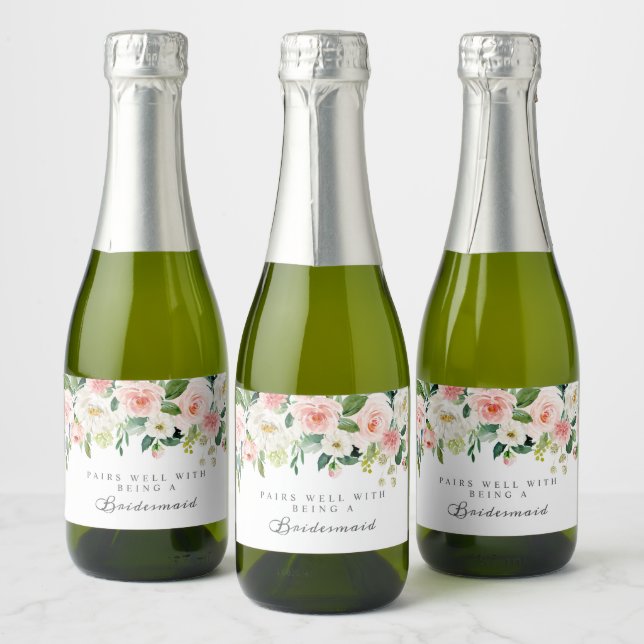 Étiquettes Pour Bouteilles De Vin Mousseux Étiquettes de bouteilles de vin Blush Mini Sparkli (Bouteilles)